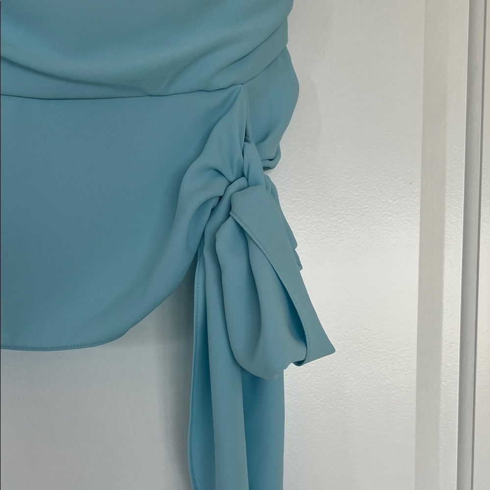 NWOT Amanda Uprichard Sky Blue One-Shoulder Top Size XS - Picture 3 of 10